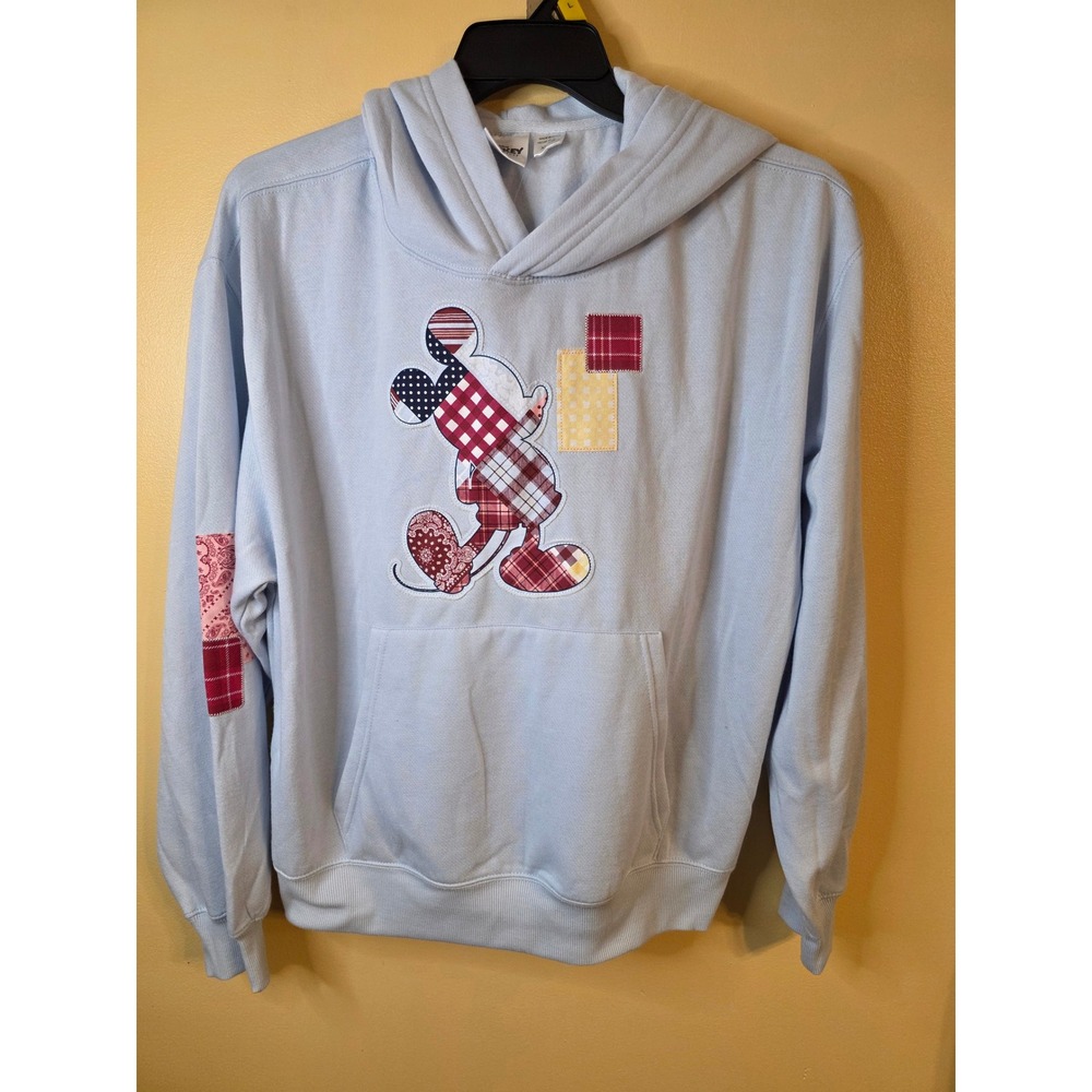 Disney Mickey and Friends Patchwork Mickey Hoodie Light Blue XL DSSCLN9GLO